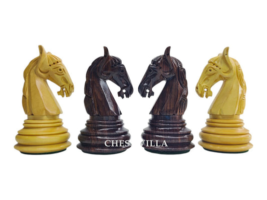 3.8" Columbian Knight Luxury Staunton Chess Pieces Only- Weighted Rosewood