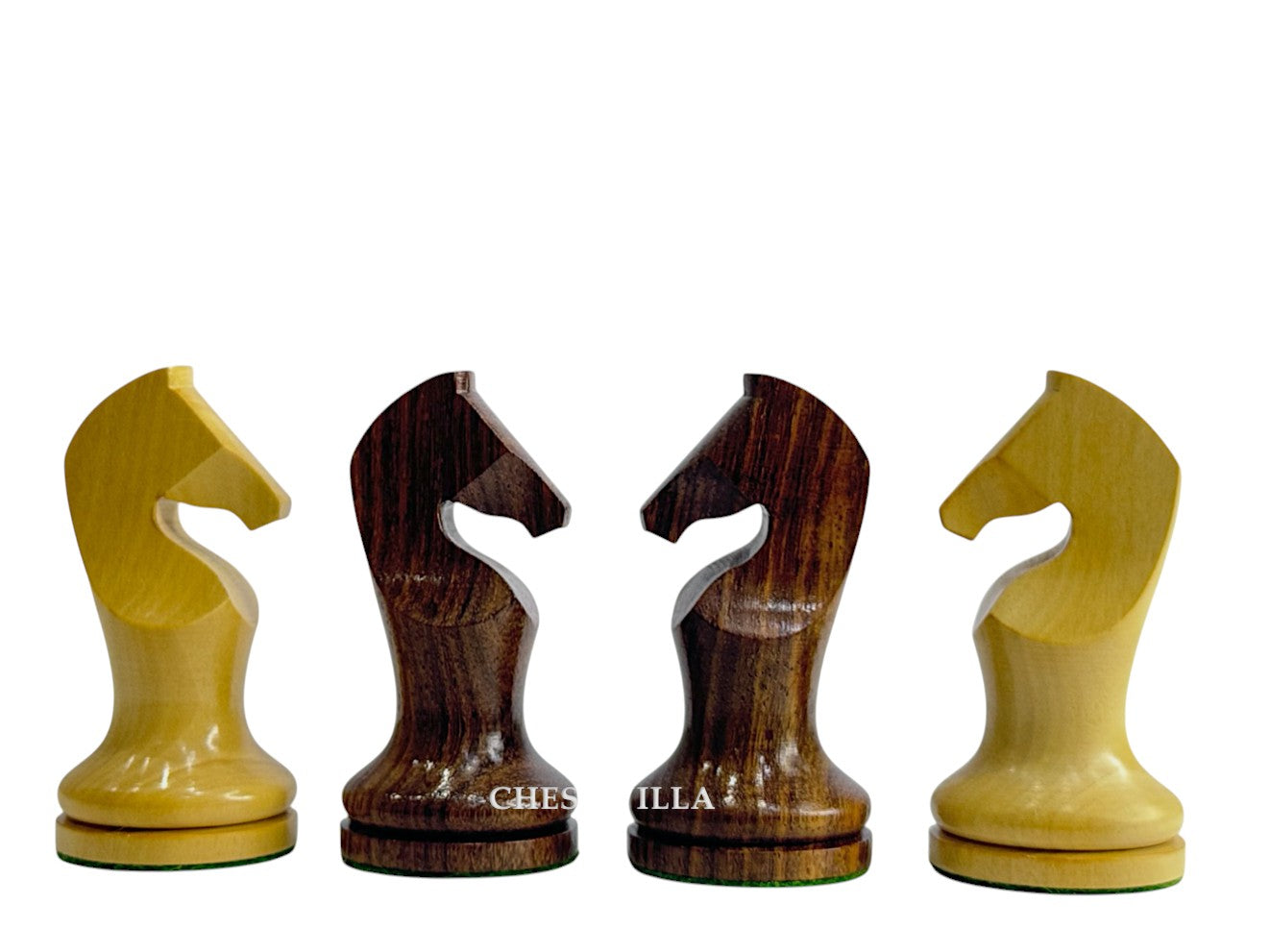 3.9" Zadar Series Modern Minimalist Chess Set - Chess Pieces Only - Weighted Golden Rosewood