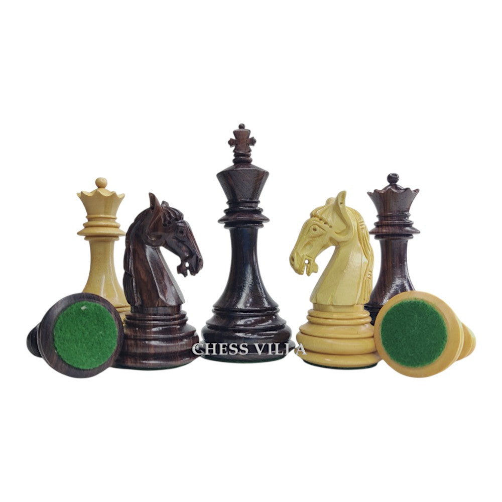 3.8" Columbian Knight Luxury Staunton Chess Pieces Only- Weighted Rosewood