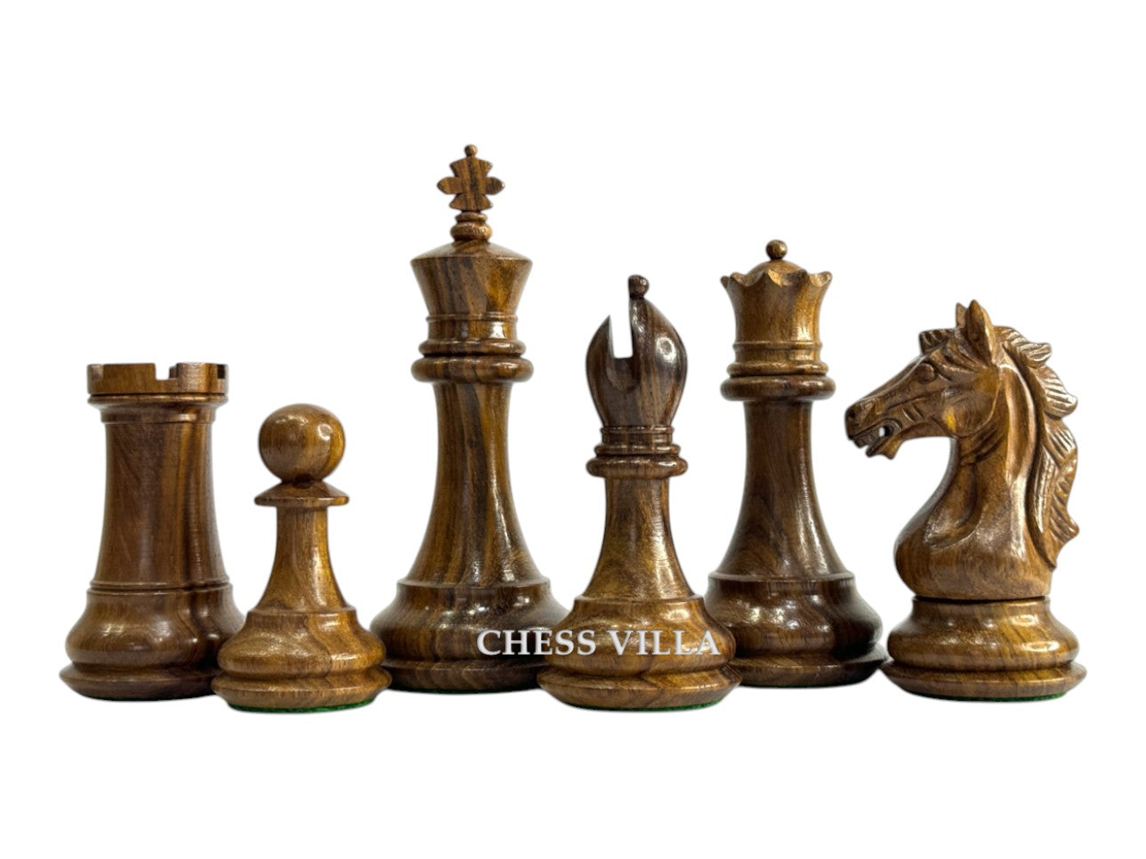 The Cremona Series Staunton Chess Pieces- 4" King- Double Weighted Golden Rosewood