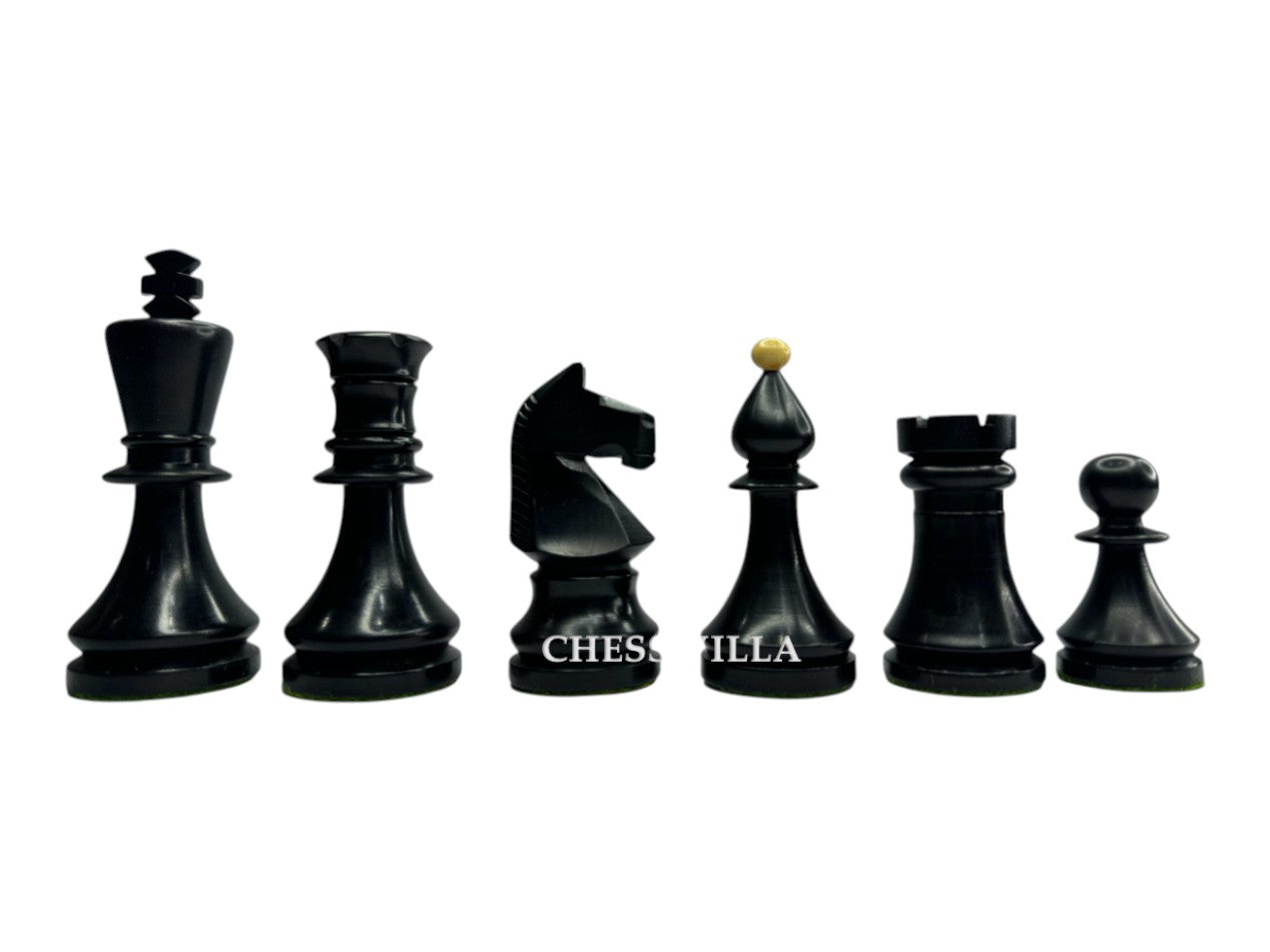 3.8" Romanian Hungarian Chess Pieces only set - Weighted Ebonised Boxwood
