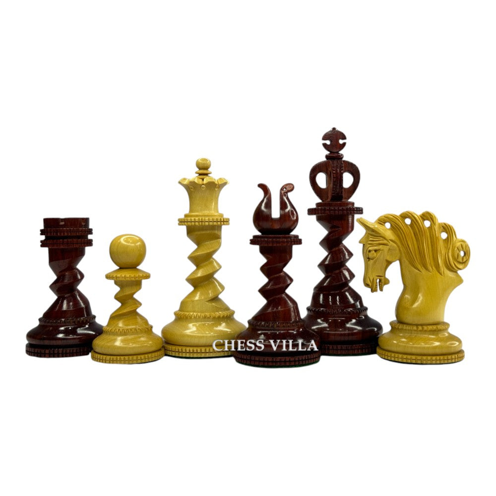 The Signature Series- Twisted Artisan Staunton Luxury Chess Pieces- Weighted Budrose Wood & Boxwood