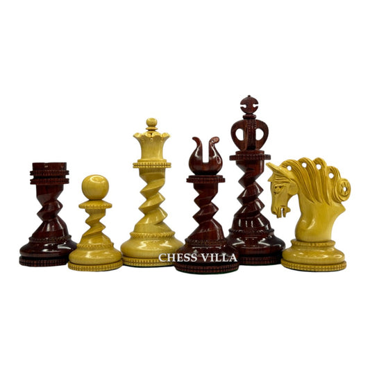 The Signature Series- Twisted Artisan Staunton Luxury Chess Pieces- Weighted Budrose Wood & Boxwood
