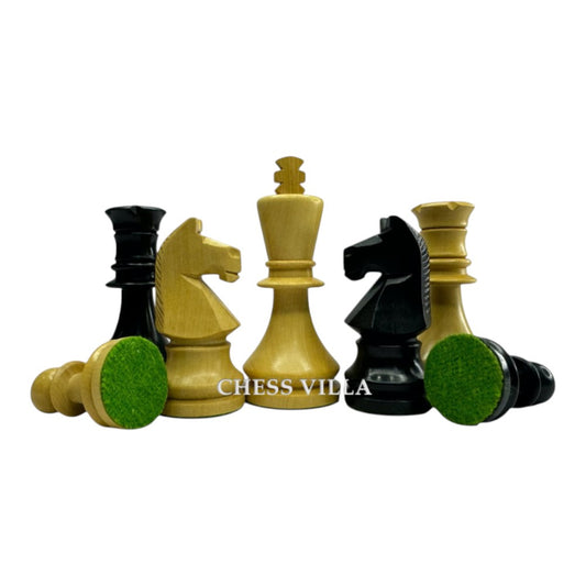 3.8" Romanian Hungarian Chess Pieces only set - Weighted Ebonised Boxwood
