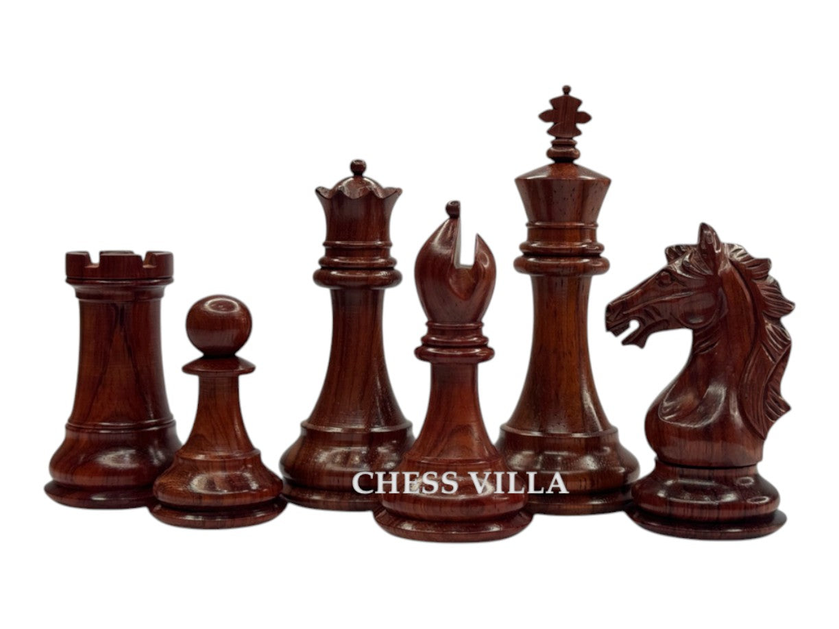 The Cremona Series Staunton Chess Pieces- 4" King- Double Weighted Bud Rosewood