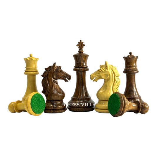 The Cremona Series Staunton Chess Pieces- 4" King- Double Weighted Golden Rosewood
