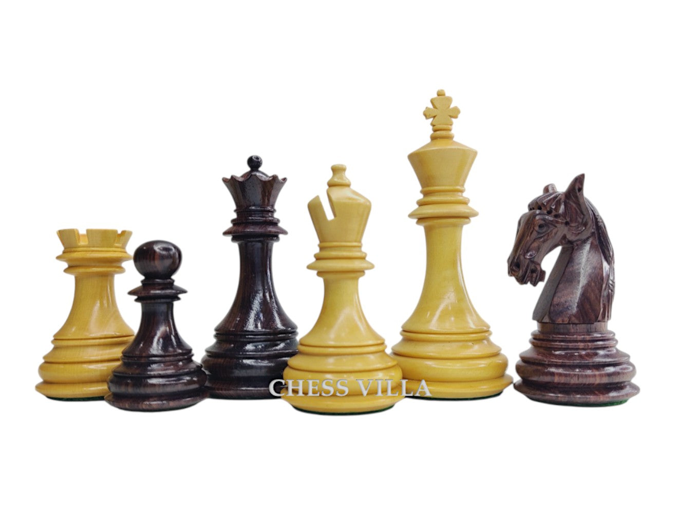 3.8" Columbian Knight Luxury Staunton Chess Pieces Only- Weighted Rosewood