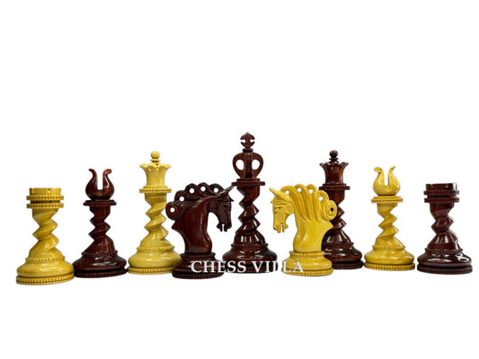 The Signature Series- Twisted Artisan Staunton Luxury Chess Pieces- Weighted Budrose Wood & Boxwood