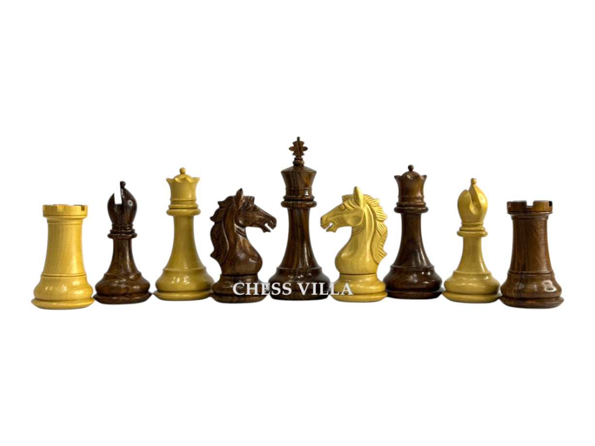 The Cremona Series Staunton Chess Pieces- 4" King- Double Weighted Golden Rosewood