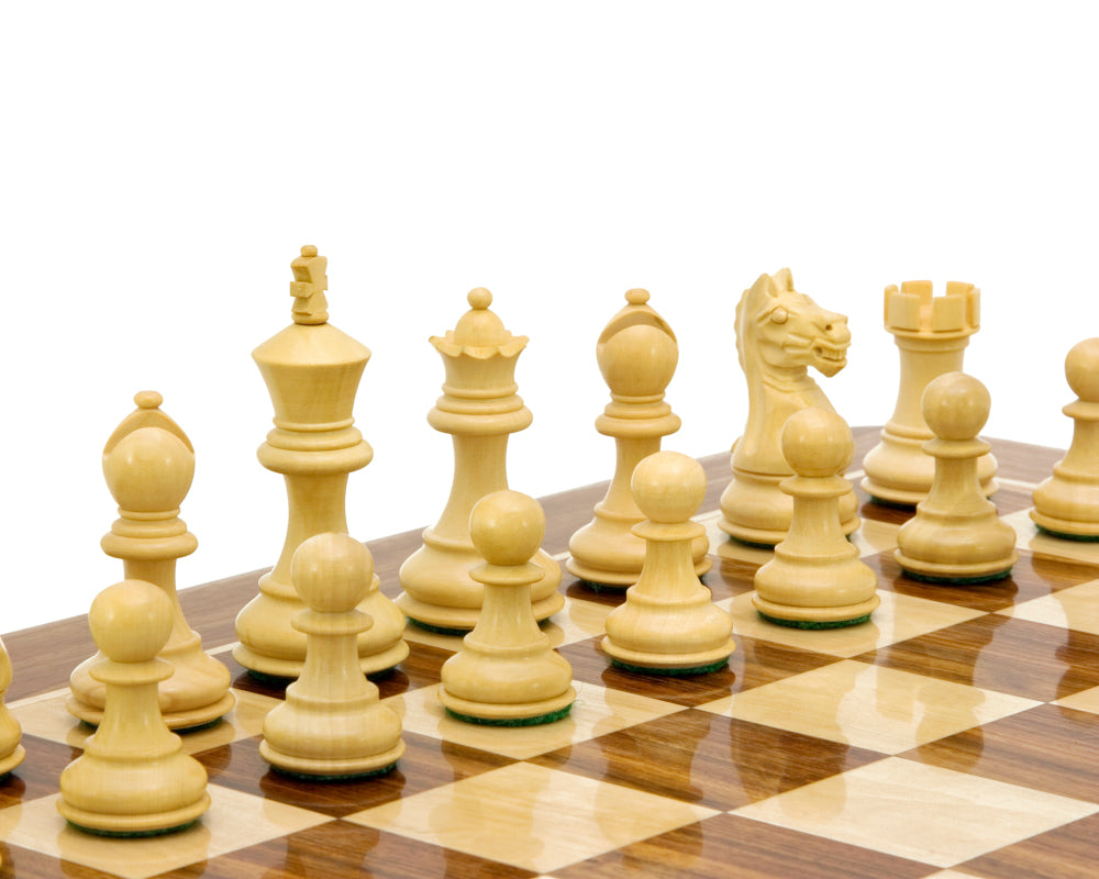 3.25" Fierce Knight Staunton Chess Pieces Only Set – Weighted Golden Rosewood & Boxwood