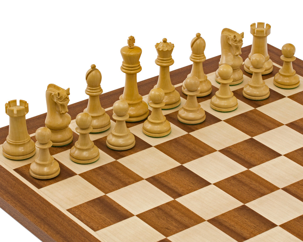 4" Leningrad Series Luxury Staunton Chess Pieces Only Set - Weighted Ebonised Boxwood