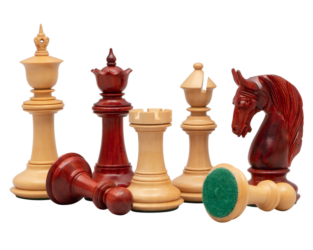 4.5" Bath Luxury Staunton Chess Pieces Only Set - Triple Weighted Bud Rosewood