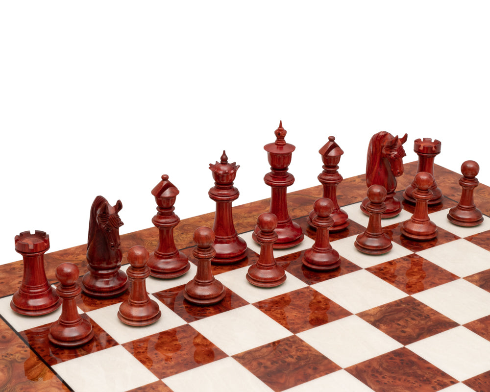 4.5" Bath Luxury Staunton Chess Pieces Only Set - Triple Weighted Bud Rosewood