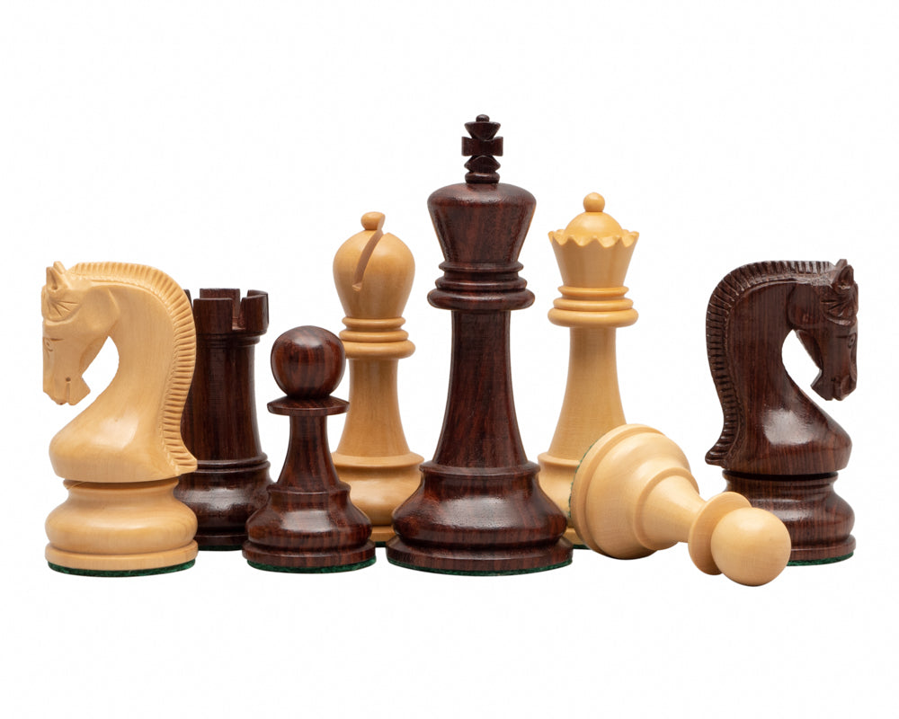 4" Leningrad Series Luxury Staunton Chess Pieces Only Set - Weighted Rosewood
