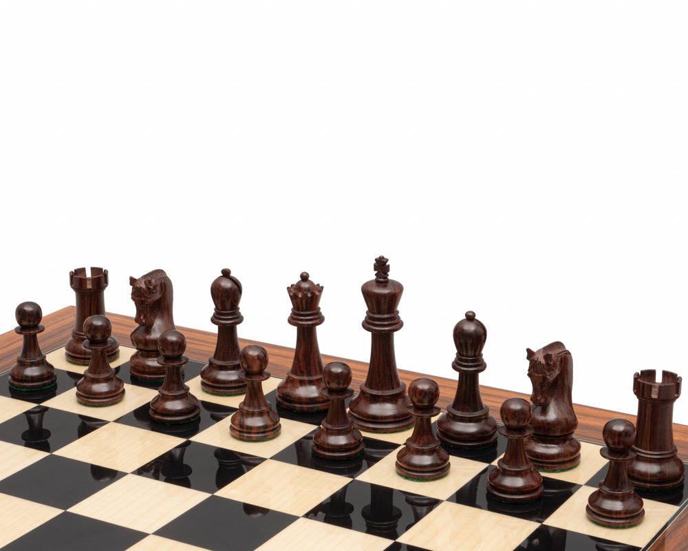 4" Leningrad Series Luxury Staunton Chess Pieces Only Set - Weighted Rosewood