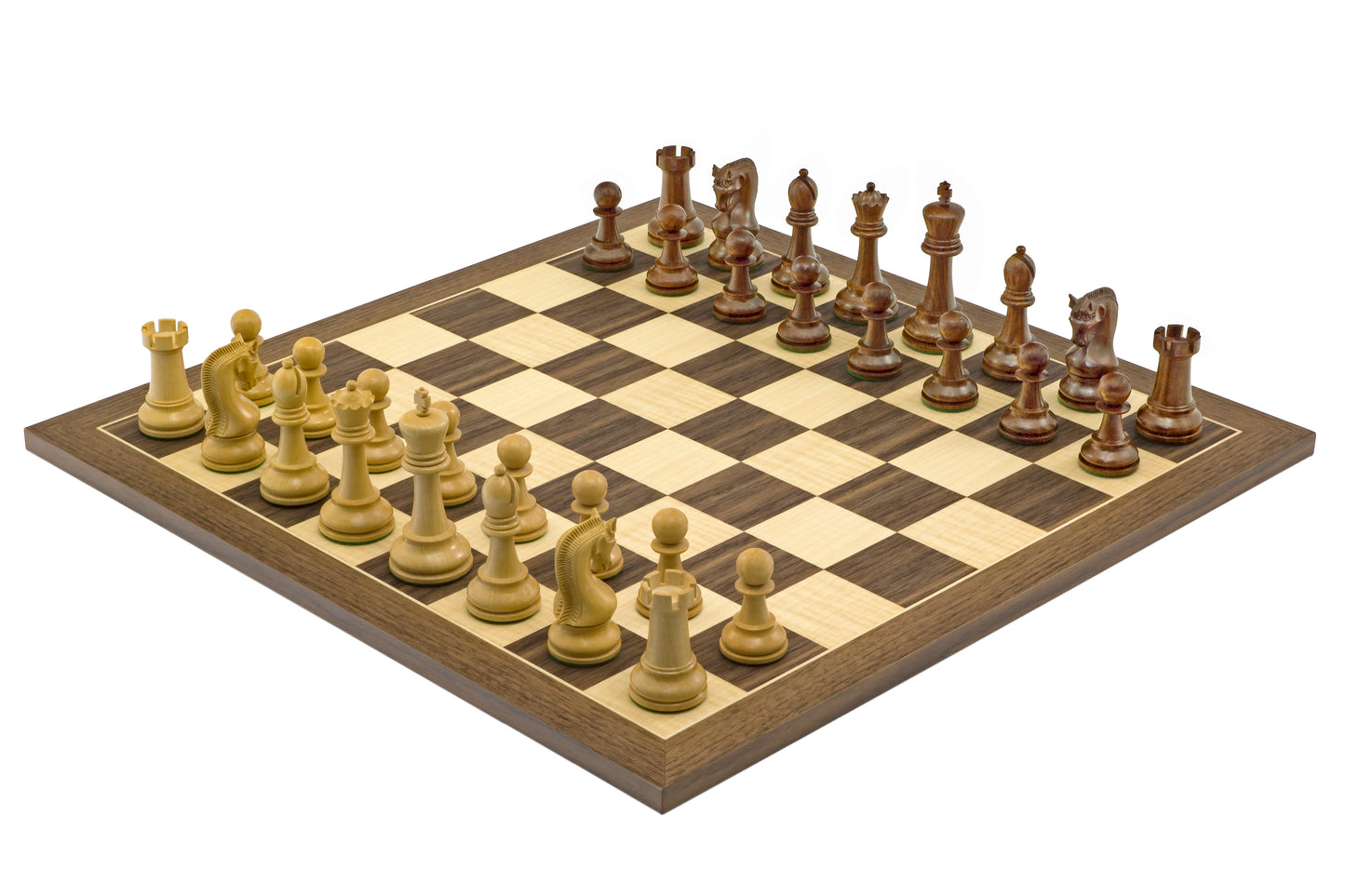 4" Leningrad Series Luxury Staunton Chess Pieces Only Set - Weighted Golden Rosewood