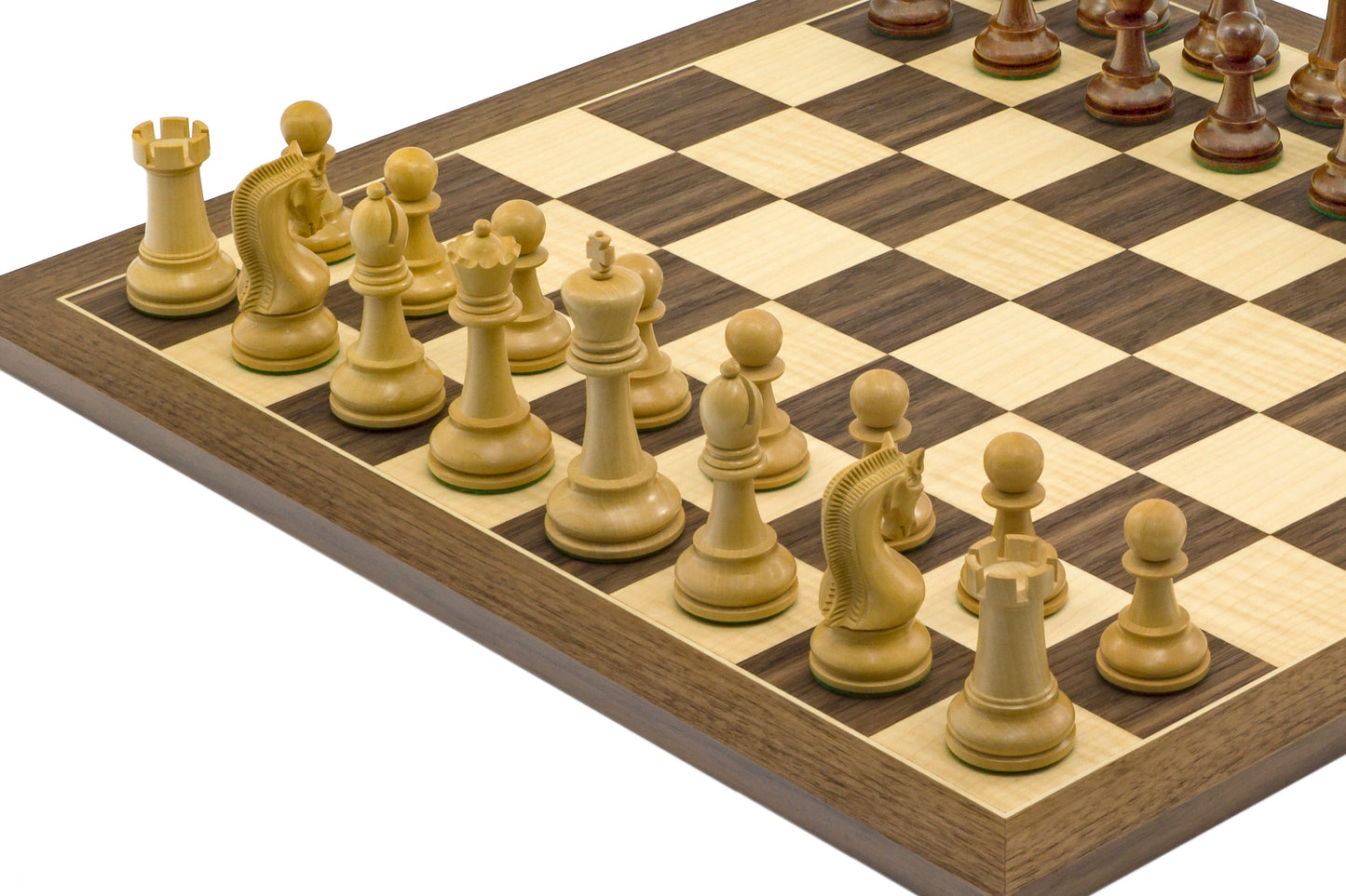 4" Leningrad Series Luxury Staunton Chess Pieces Only Set - Weighted Golden Rosewood