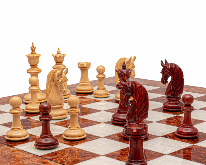 4.5" Bath Luxury Staunton Chess Pieces Only Set - Triple Weighted Bud Rosewood