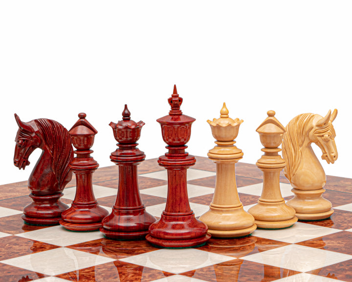 4.5" Bath Luxury Staunton Chess Pieces Only Set - Triple Weighted Bud Rosewood