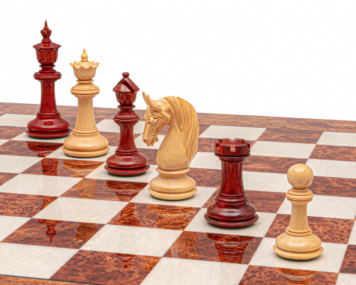 4.5" Bath Luxury Staunton Chess Pieces Only Set - Triple Weighted Bud Rosewood