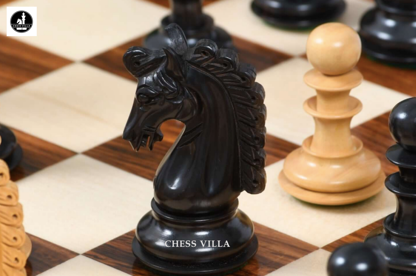 4.6" Hurricane Luxury Staunton Chess Pieces Only set -Triple Weighted Ebony Wood