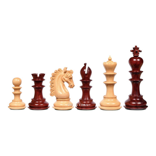 4.6" Hurricane Luxury Staunton Chess Pieces Only set -Triple Weighted Budrose Wood