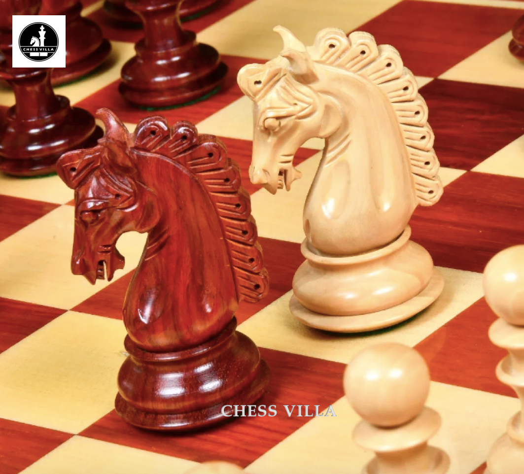 4.6" Hurricane Luxury Staunton Chess Pieces Only set -Triple Weighted Budrose Wood