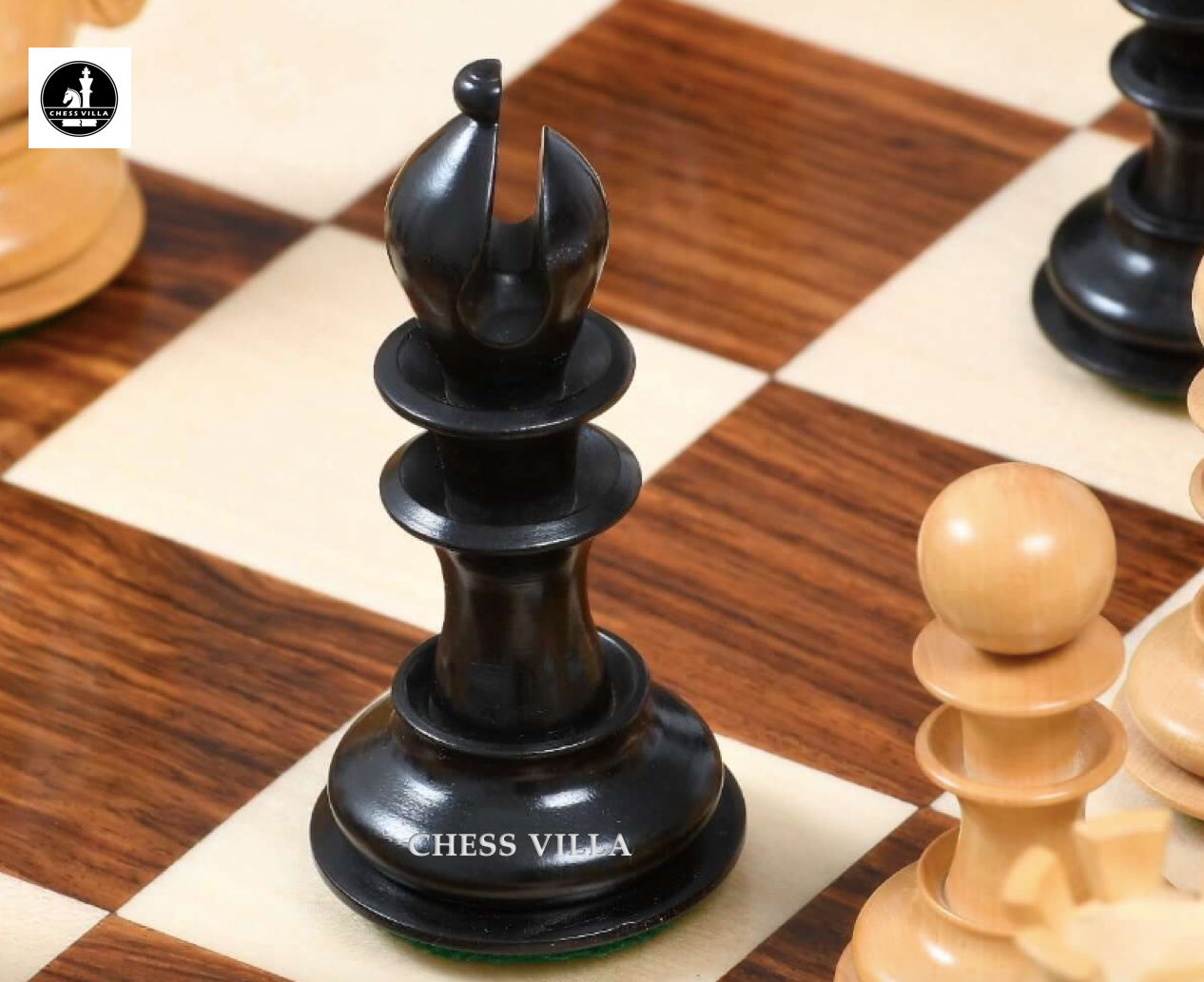 4.6" Hurricane Luxury Staunton Chess Pieces Only set -Triple Weighted Ebony Wood