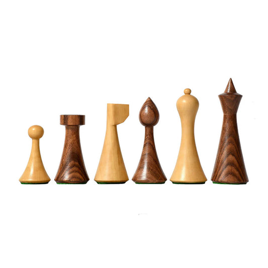 Hermann Ohme Minimalist Series Chess Pieces Only Set - Weighted Golden Rosewood