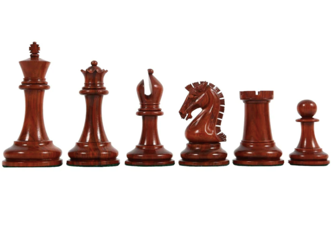 Sinquefield Cup Series Reproduced Staunton Chess Pieces Only set in Budrose Wood & Boxwood