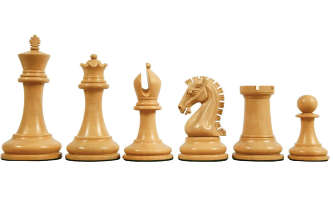 Sinquefield Cup Series Reproduced Staunton Chess Pieces Only set in Budrose Wood & Boxwood