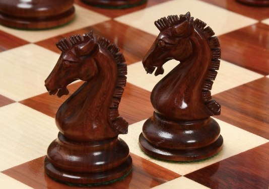 Sinquefield Cup Series Reproduced Staunton Chess Pieces Only set in Budrose Wood & Boxwood