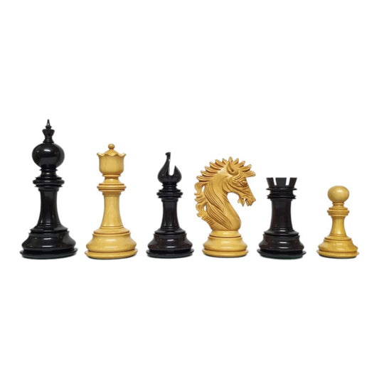 The Camelot Series Artisan Chess Pieces - Triple Weighted Ebony Wood- 4.4" King