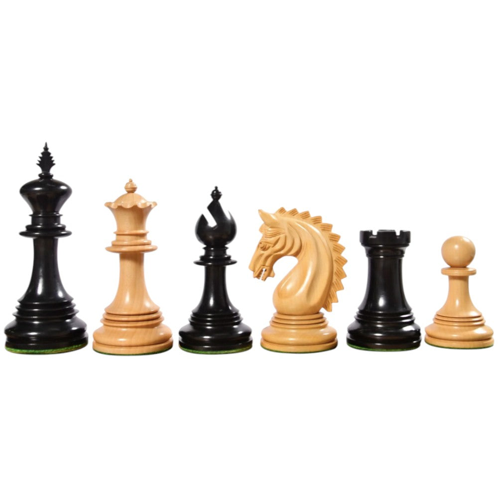 4.2" Luxury Patton Staunton Chess Pieces Only Set- Weighted Ebony wood and Boxwood