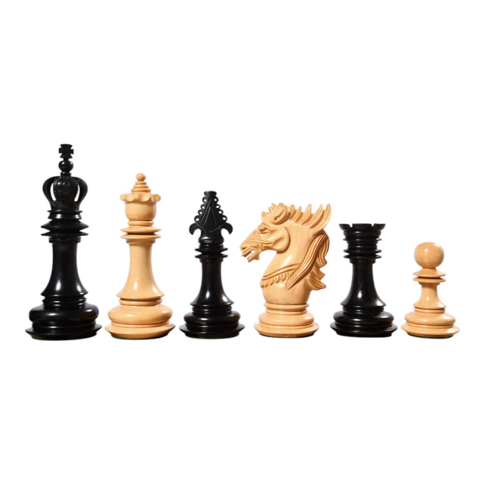 4.5" Carvers' Art Luxury Chess Pieces Only Set -Triple Weighted Ebony Wood
