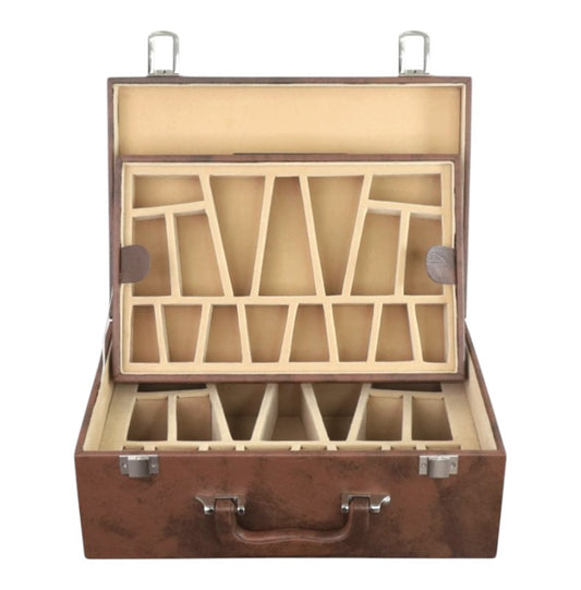 Signature Leatherette Coffer Storage Box For Chess Pieces Upto 4" King Size
