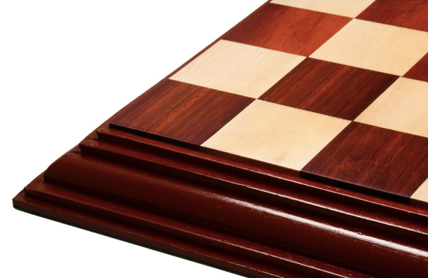 23" Bud Rosewood & Maple Wood Solid Luxury Handmade Chessboard with Carved Border - 63 mm Square