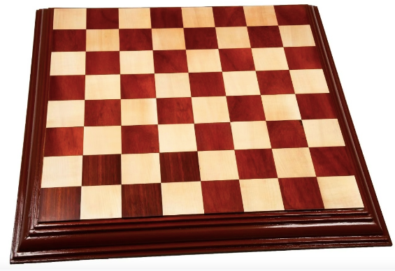 23" Bud Rosewood & Maple Wood Solid Luxury Handmade Chessboard with Carved Border - 63 mm Square