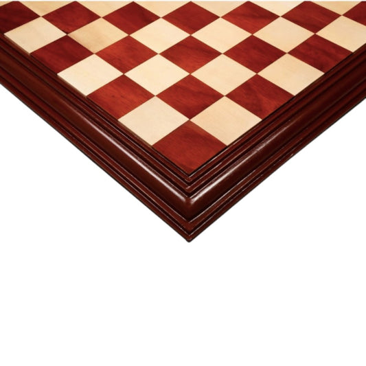 21" Bud Rosewood & Maple Wood Solid Luxury Handmade Chessboard with Carved Border - 57 mm Square
