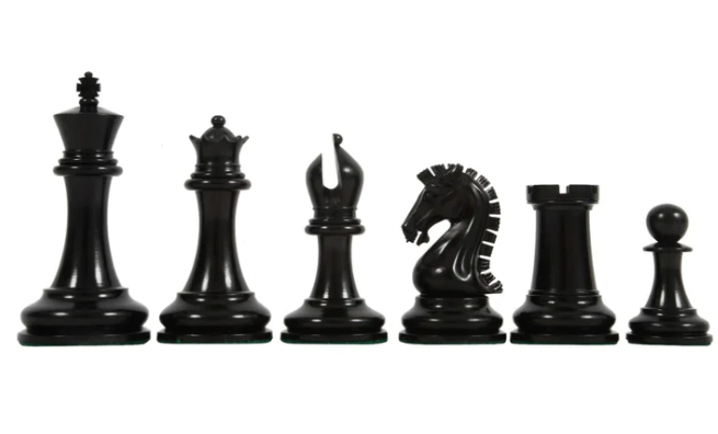 Sinquefield Cup Series Reproduced Staunton Chess Pieces Only set- Double Weighted Ebony Wood & Boxwood