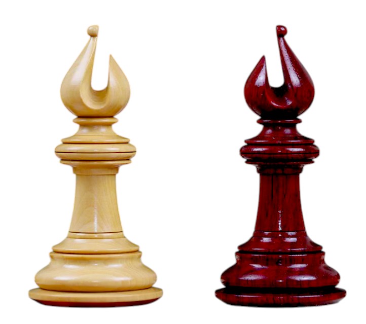 The Camelot Series Artisan Chess Pieces - Triple Weighted Bud Rosewood- 4.4" King