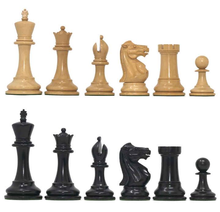 1849 Original Jaques Staunton Chess Pieces Only set - Triple Weighted Ebony - 4.5" King