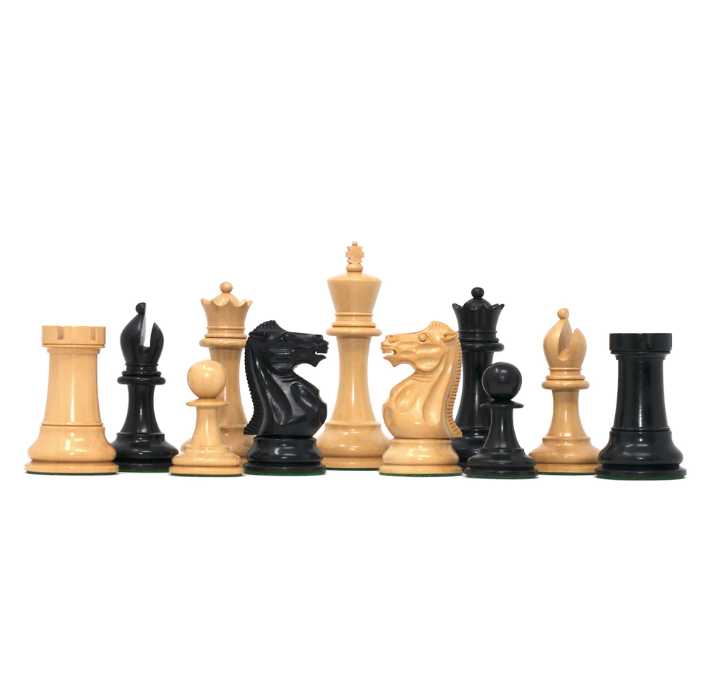 1849 Original Jaques Staunton Chess Pieces Only set - Triple Weighted Ebony - 4.5" King