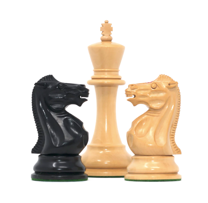 1849 Original Jaques Staunton Chess Pieces Only set - Triple Weighted Ebony - 4.5" King