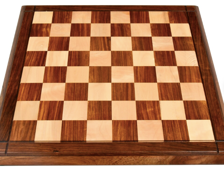 21" Drueke Style Wooden Handmade Tournament Chess Board in Golden Rosewood & Maple Wood - Matt Finish