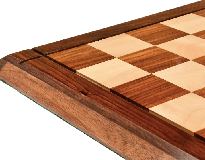21" Drueke Style Wooden Handmade Tournament Chess Board in Golden Rosewood & Maple Wood - Matt Finish