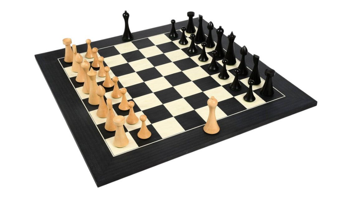 Hermann Ohme Minimalist Series Chess Pieces Only Set- Weighted Ebonised Boxwood