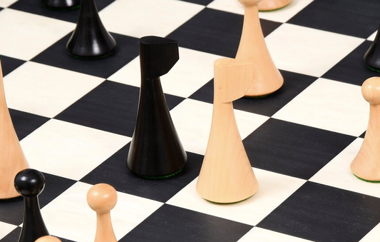 Hermann Ohme Minimalist Series Chess Pieces Only Set- Weighted Ebonised Boxwood