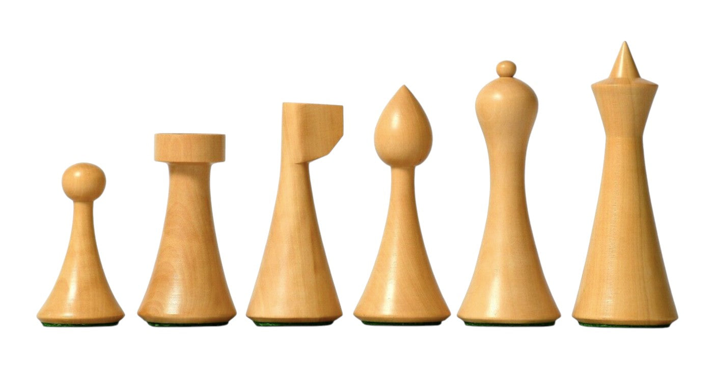 Hermann Ohme Minimalist Series Chess Pieces Only Set- Weighted Ebonised Boxwood