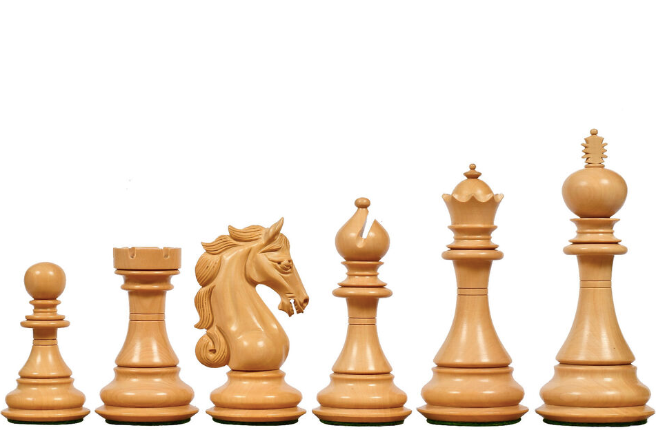 4.5" Shera Series Staunton Luxury Chess Pieces Only Set - Triple Weighted Bud Rosewood